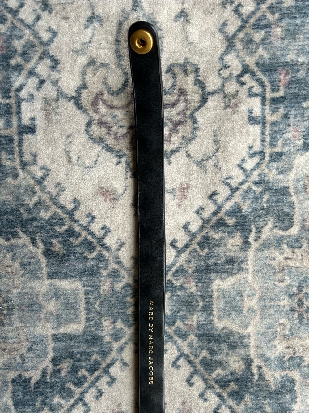 Marc by Marc Jacobs Gold & Black Enamel Spell Out Leather Bracelet/Choker - Picture 6 of 8